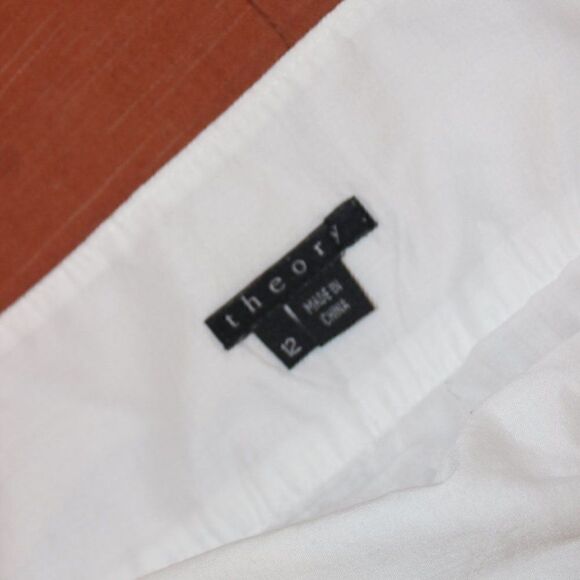 Theory White Zipper A-Line Mini Skirt Women Size 12 - Picture 9 of 9